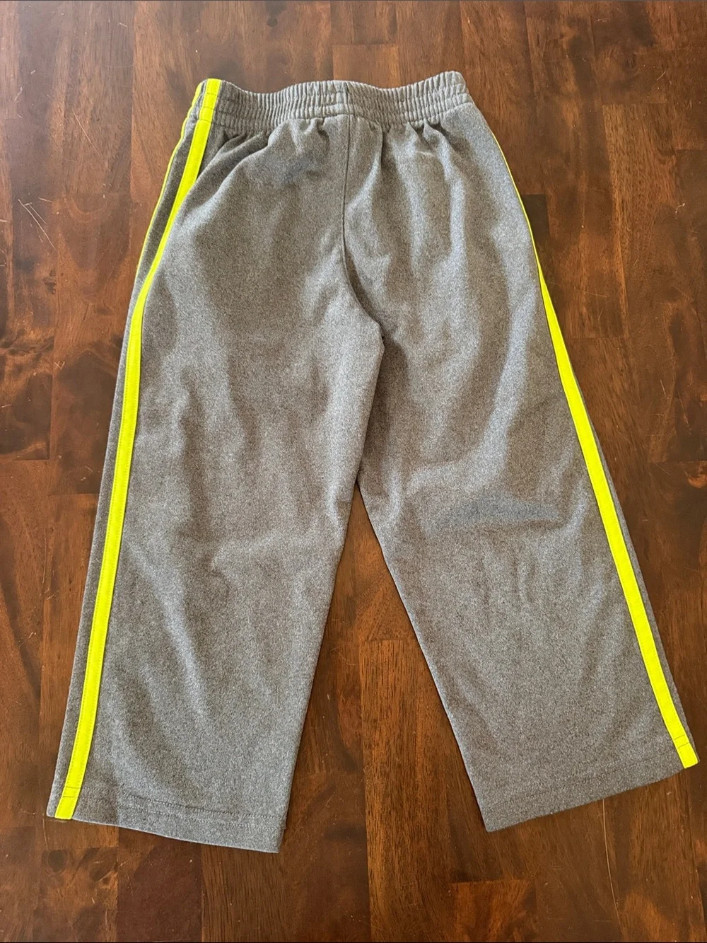 adidas Gray Sweatpants with Neon Yellow Stripes